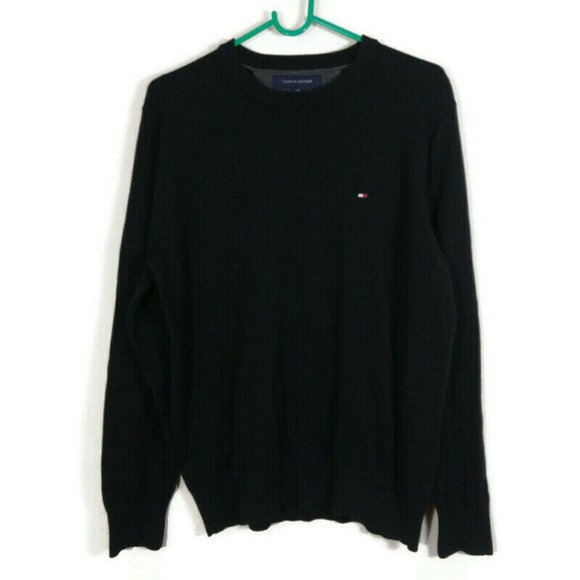 Tommy Hilfiger Other - Tommy Hilfiger Men's Rib Knit Pullover 100% Cotton Sweater Black Size M